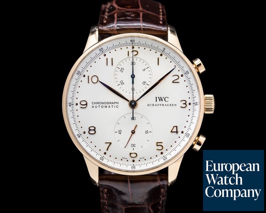 Image of IWC Portugieser Chronograph 18K Rose Gold / Silver Dial  