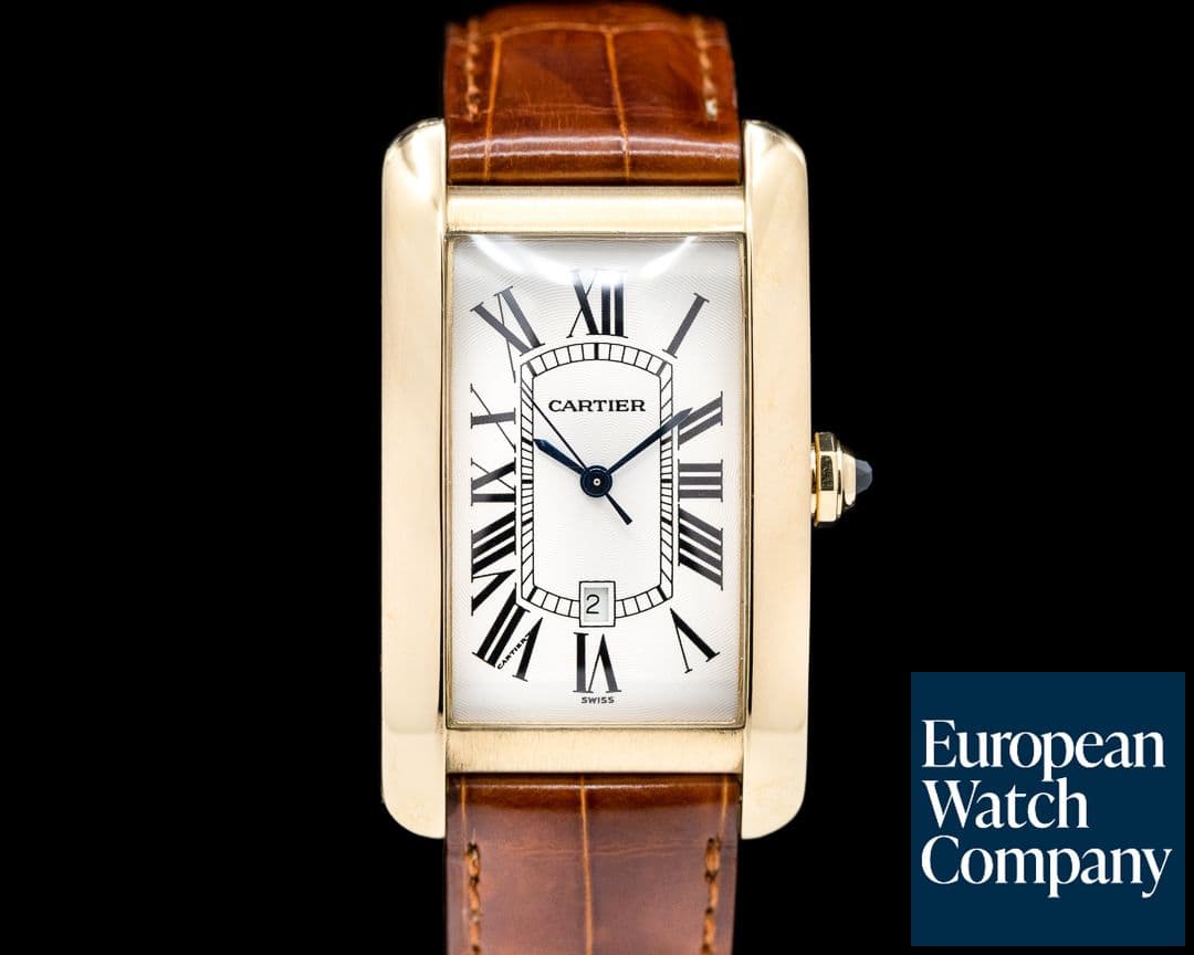 Image of Cartier Tank Americaine Large Mens 18K Yellow Gold