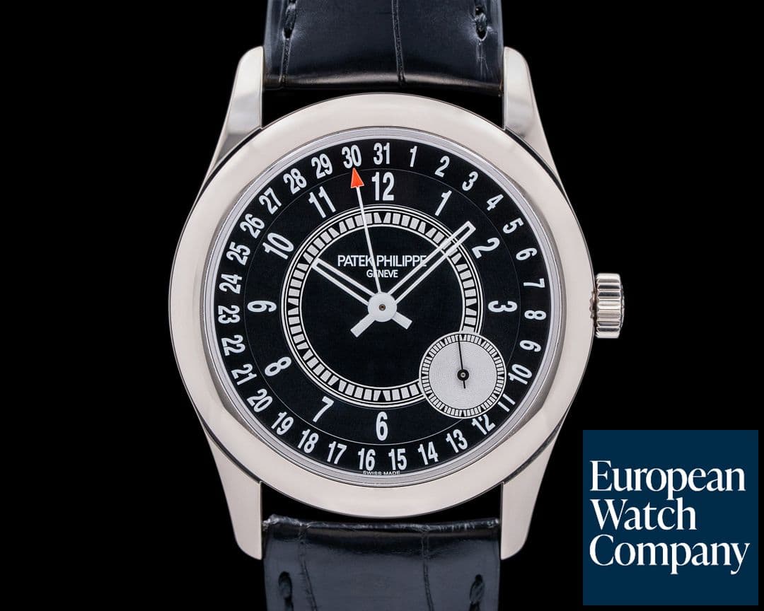 Image of Patek Philippe Calatrava 6006G Black Dial 18K White Gold / Deployant 