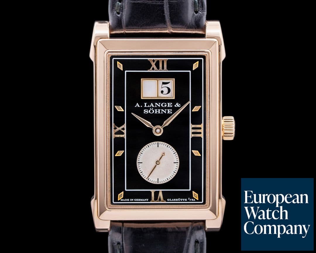 Image of A. Lange and Sohne Cabaret 107.031 18K Rose Gold Black Dial RARE