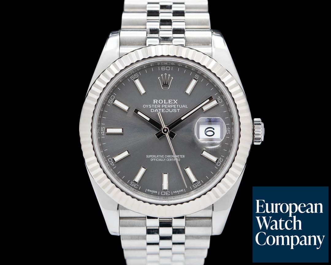 Image of Rolex Datejust 41 Dark Rhodium Stick Dial SS/Jubilee