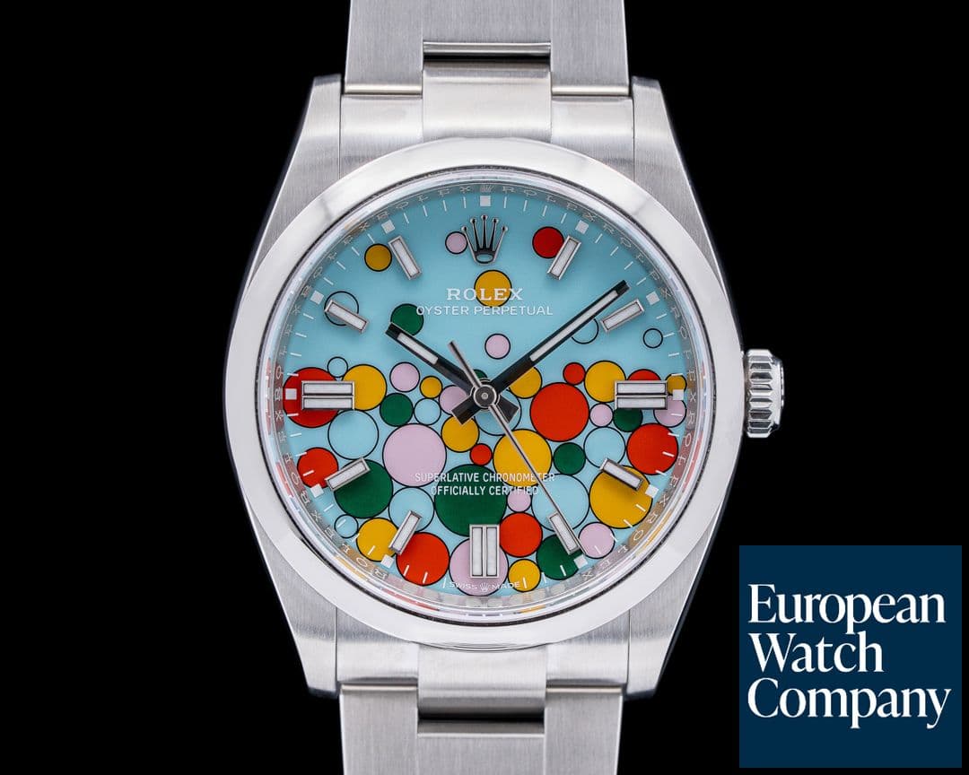Image of Rolex Oyster Perpetual 126000 36MM Turquoise Blue Celebration UNWORN