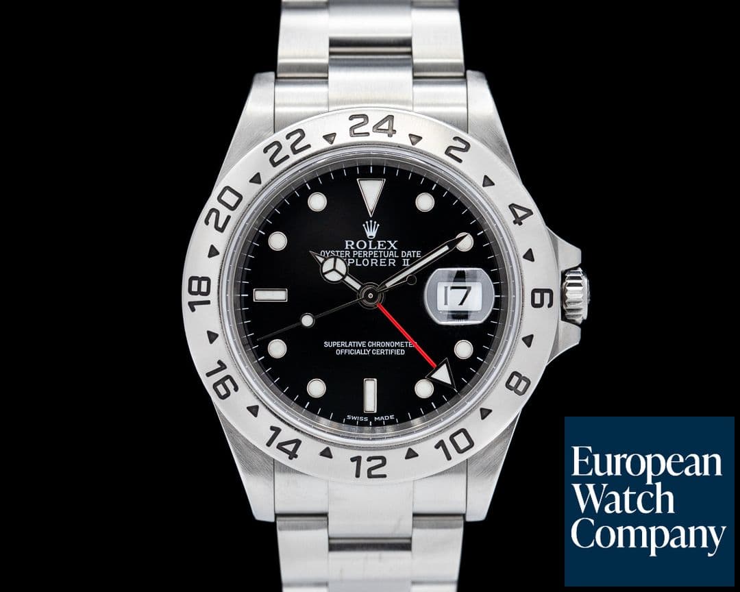 Image of Rolex Explorer II SS Black Dial 16570 Full Set ORIGINAL OWNER