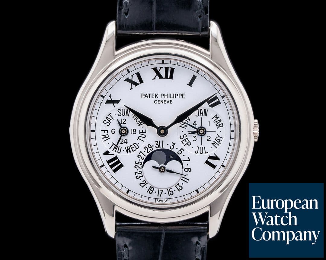 Image of Patek Philippe Perpetual Calendar White Roman Dial 18K White Gold RARE