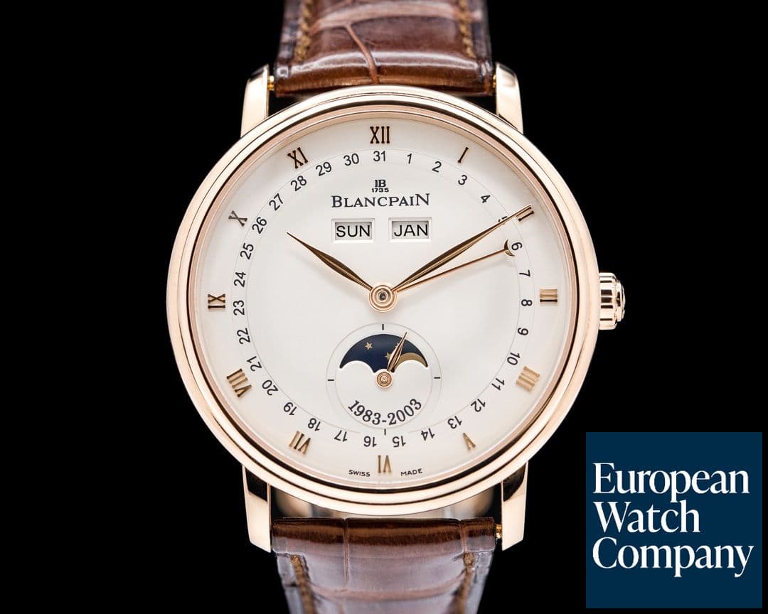 Image of Blancpain Villeret Complete Calendar Moonphase 20th Anniversary 18K Rose Gold