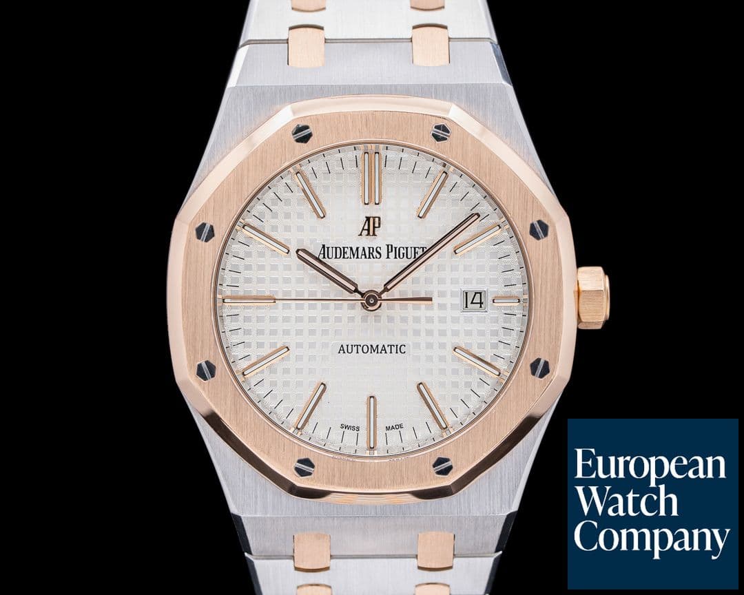 Image of Audemars Piguet Royal Oak 15400 Rose Gold/ SS Silver Dial SS RARE