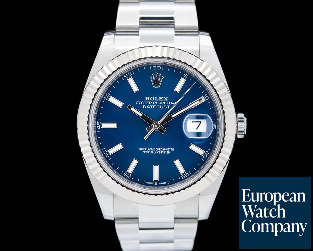 Image of Rolex Datejust 41 126334 Blue Stick Dial SS Oyster 2021