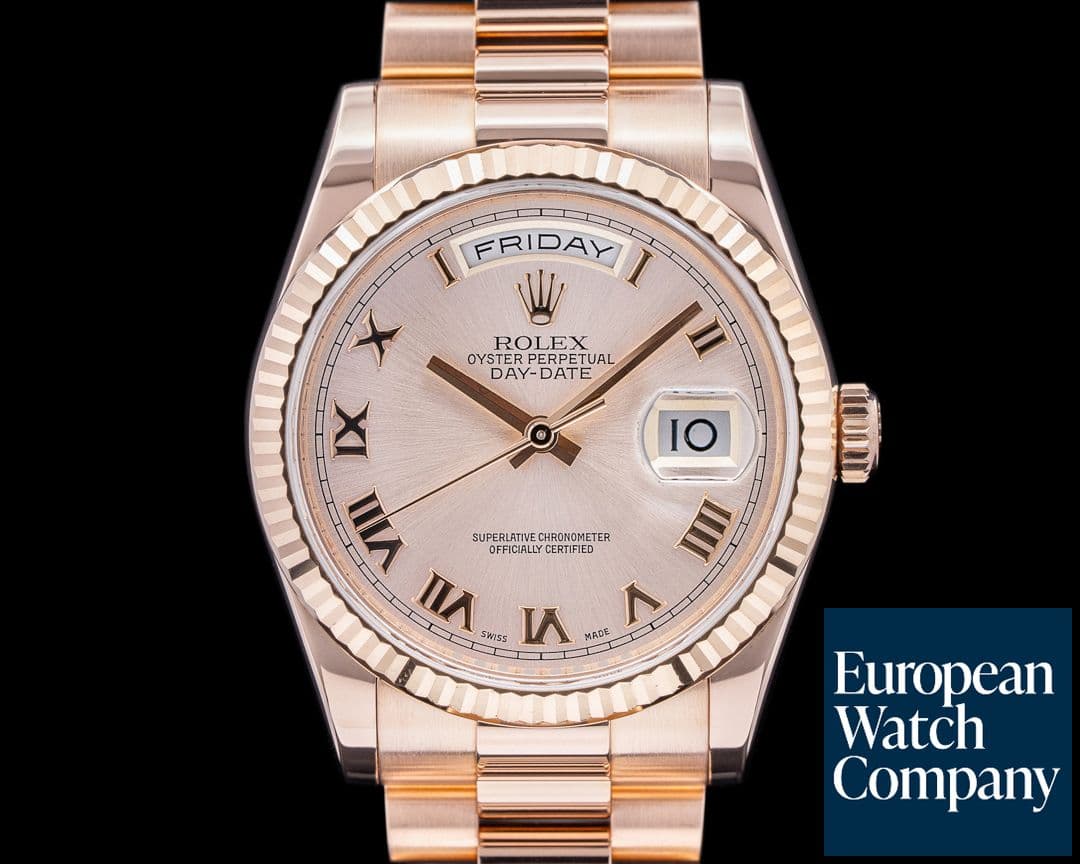 Image of Rolex Day Date President 118235 Pink Dial 18K Rose Gold 