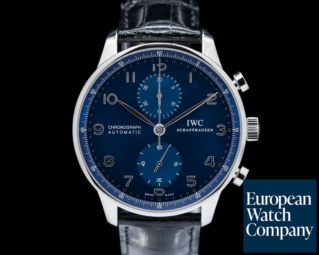 Image of IWC Portuguese Chronograph SS Blue Dial