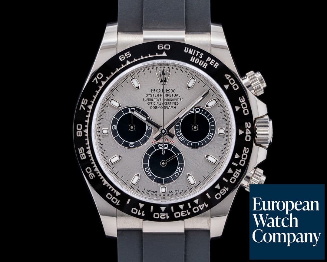 Image of Rolex Daytona 116519 18K White Gold Ceramic Oysterflex Silver Dial