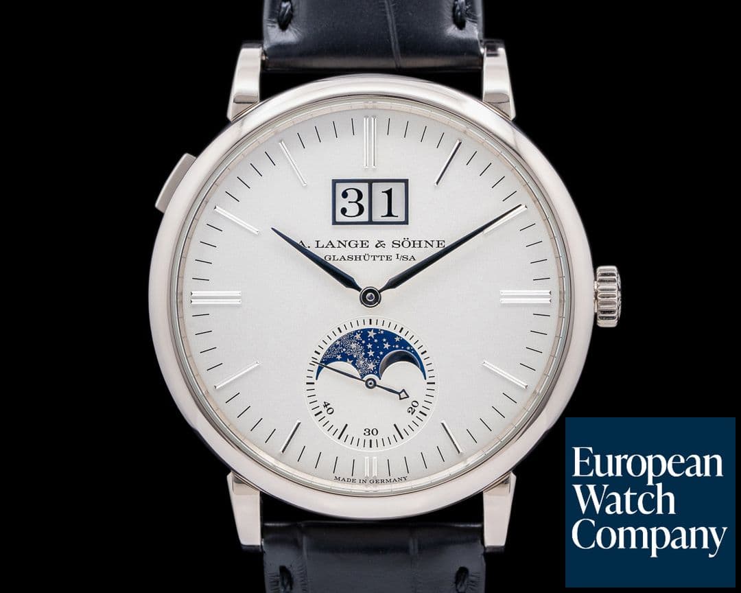 Image of A. Lange & Söhne Saxonia Moon Phase Automatik 18K White Gold / Silver Dial 