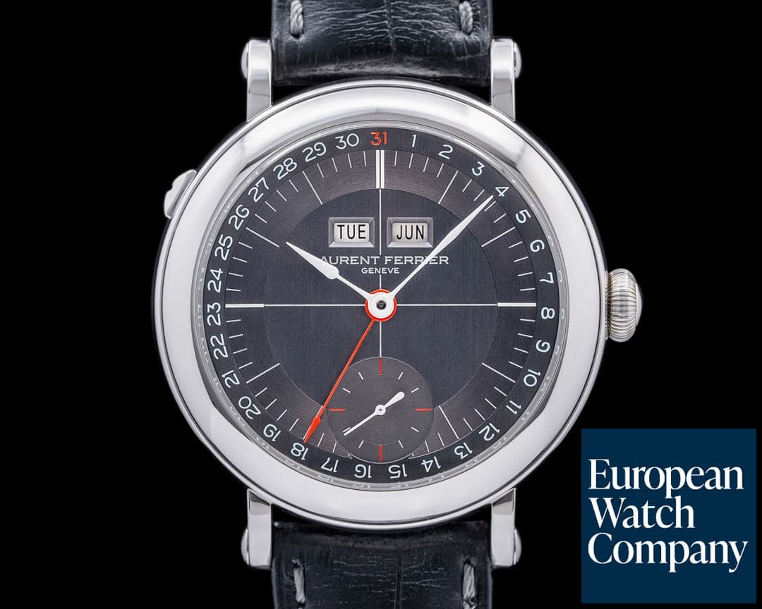 Image of Laurent Ferrier Galet Annual Calendar Montre Ecole SS Grey Dial 