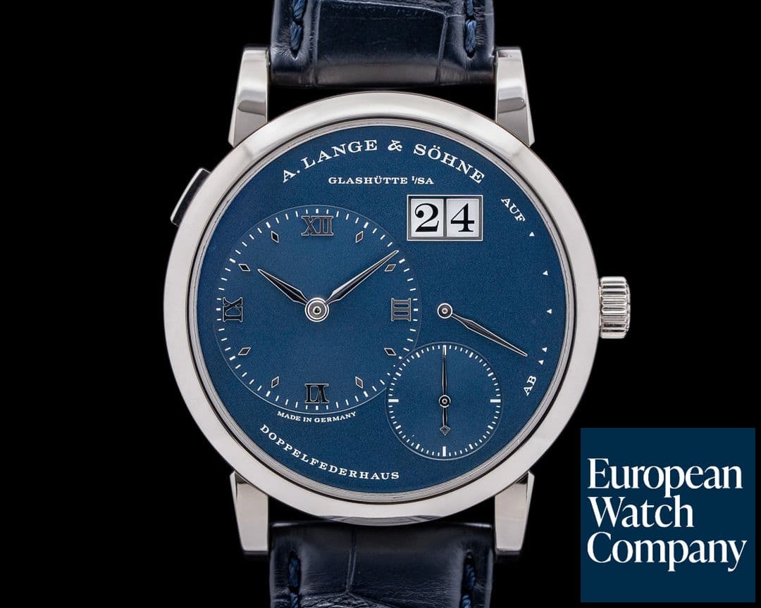 Image of A. Lange and Sohne Lange 1 191.028 Blue Dial 18k White Gold DISCONTINUED RARE
