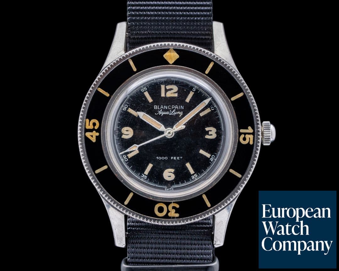 Image of Blancpain Vintage Fifty Fathoms Aqualung 1000FT  "Jacques Cousteau" 41MM