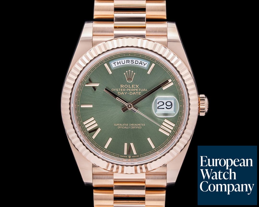 Image of Rolex Day Date Presidential Everose Gold Green Dial 40MM 2023