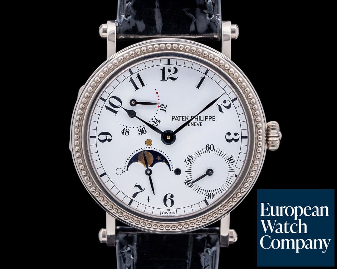 Image of Patek Philippe Moonphase 5015G Power Reserve White Gold Hobnail Bezel