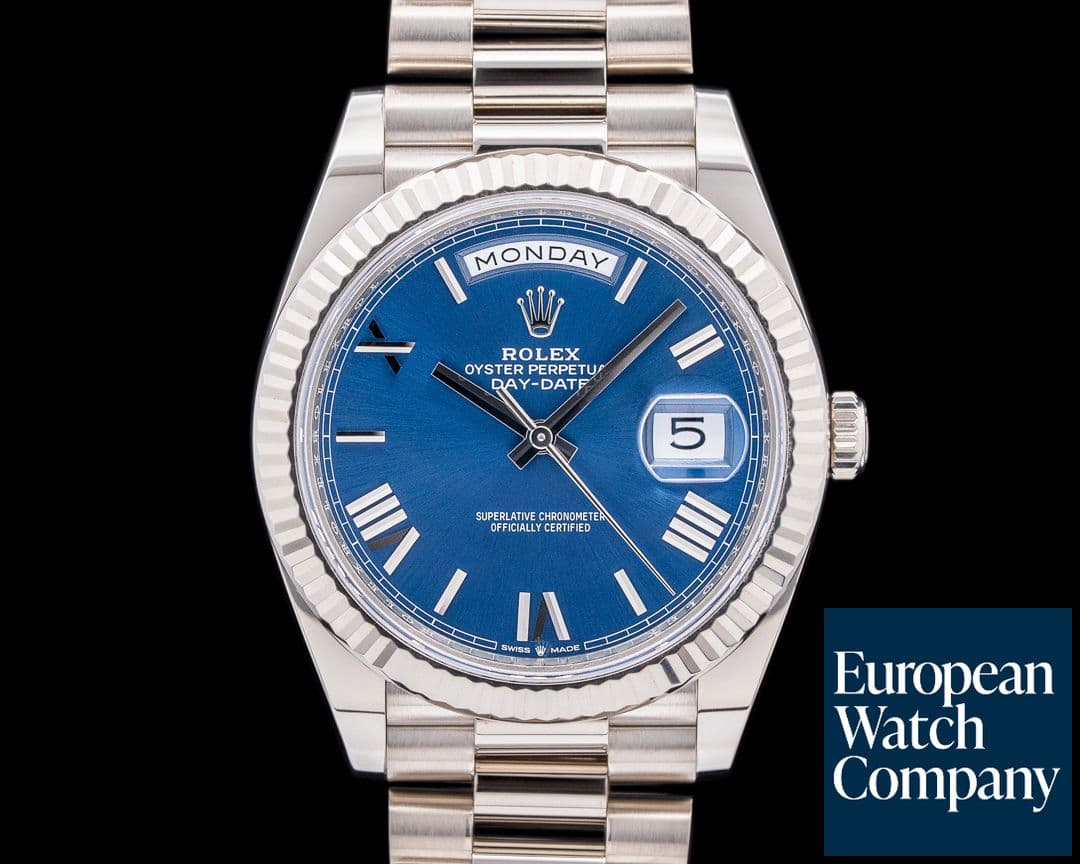 Image of Rolex Day Date 228239 President 18K White Gold Blue Dial 40MM 2022