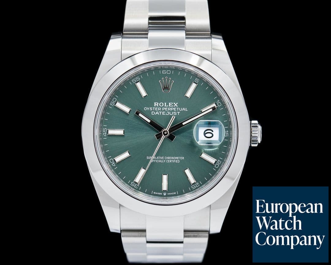Image of Rolex Datejust 41 Mint Stick Dial SS Oyster 2024