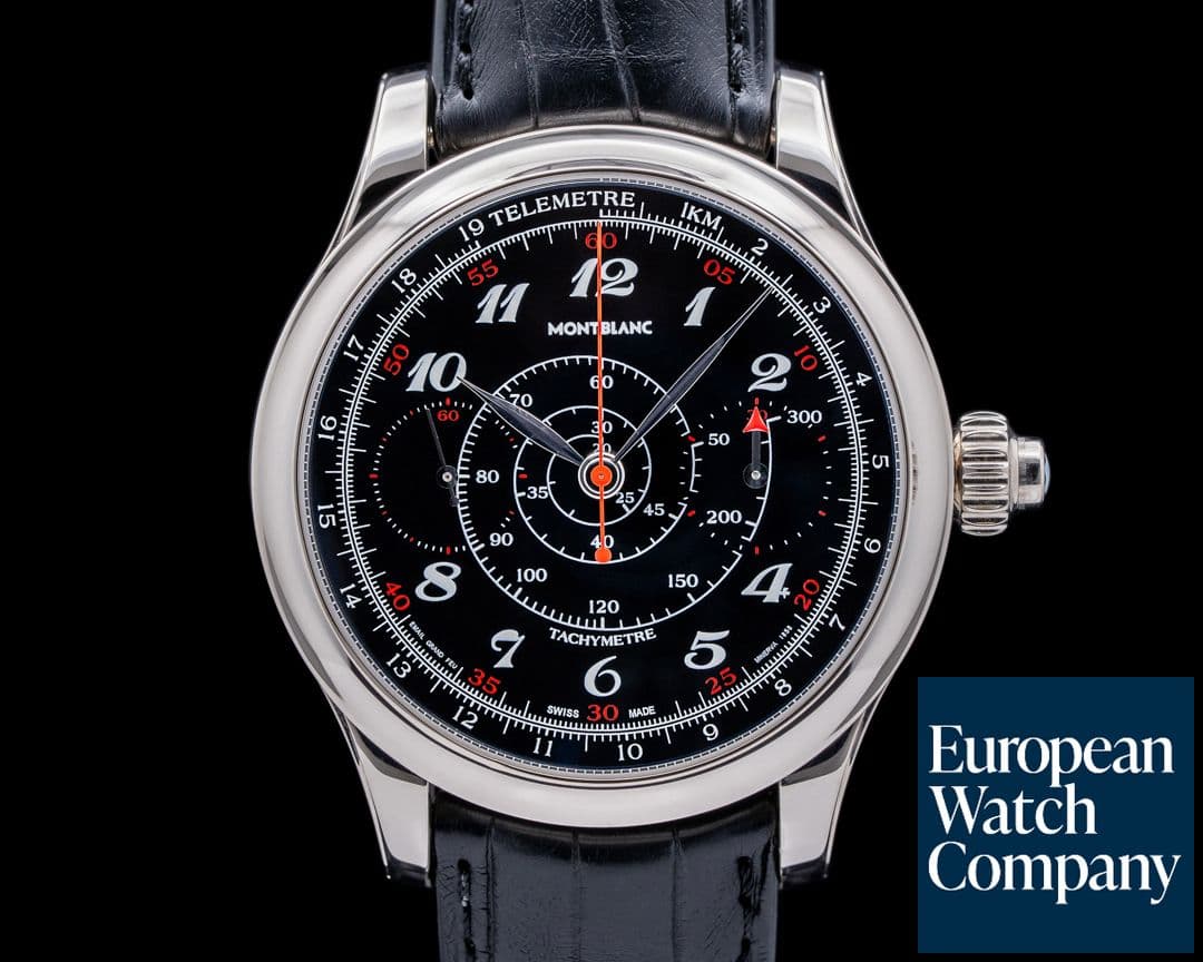 Image of Montblanc 1858 Monopusher Villeret Chronograph LE 18k White Gold