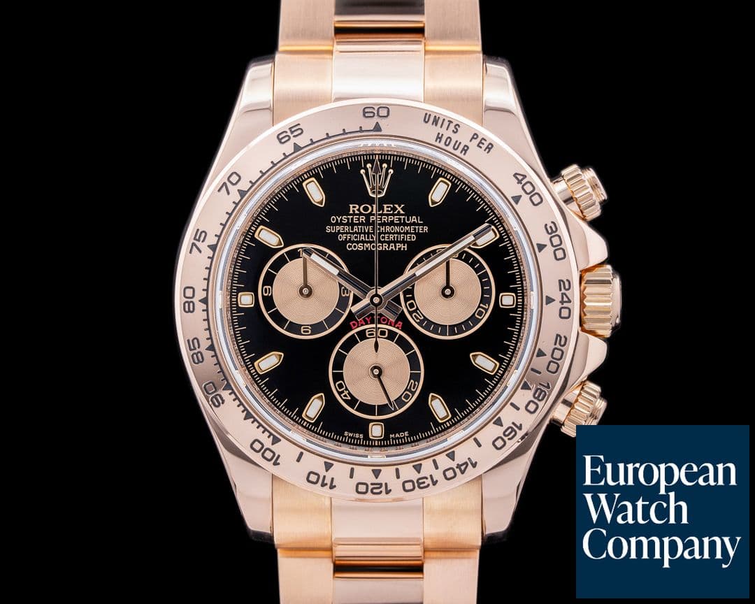 Image of Rolex Daytona Everose 116505 Black Dial 18K Rose Gold SERVICE