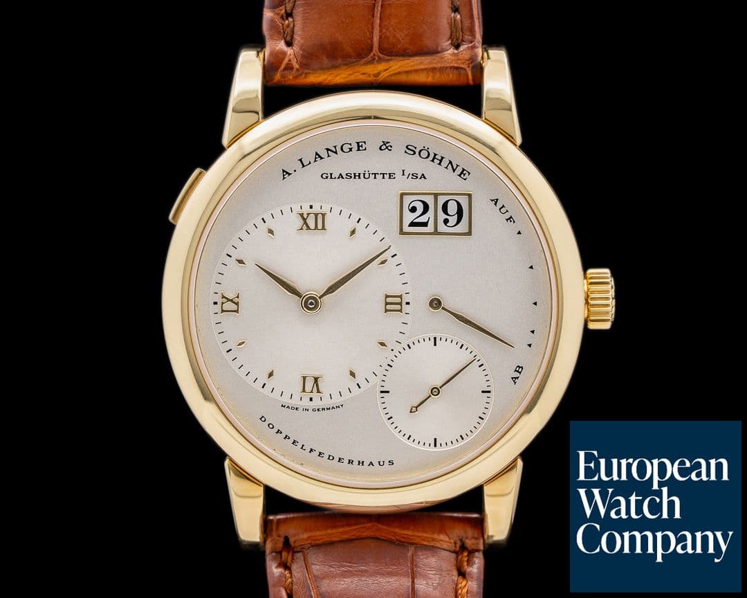 Image of A. Lange and Sohne FIRST SERIES Lange 1 101.001 18K Yellow Gold SOLID BACK RARE FULL SET