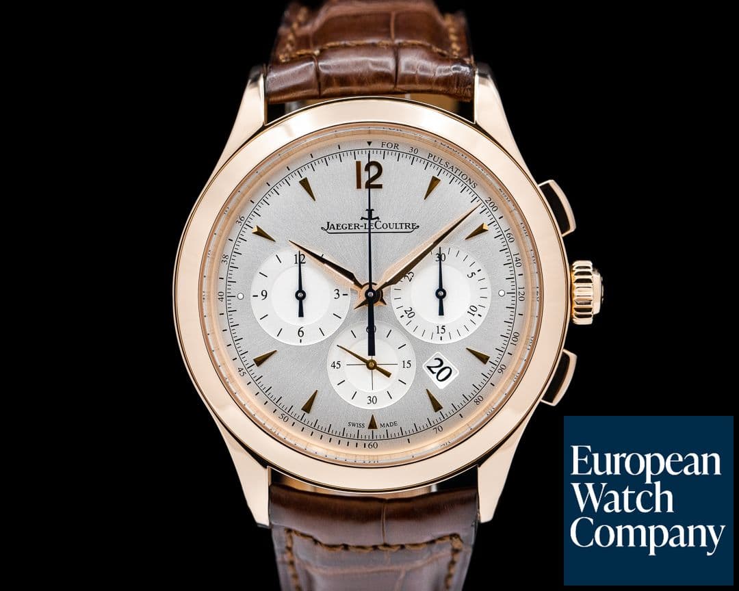 Image of Jaeger LeCoultre Master Chronograph 18K Rose Gold Silver Dial