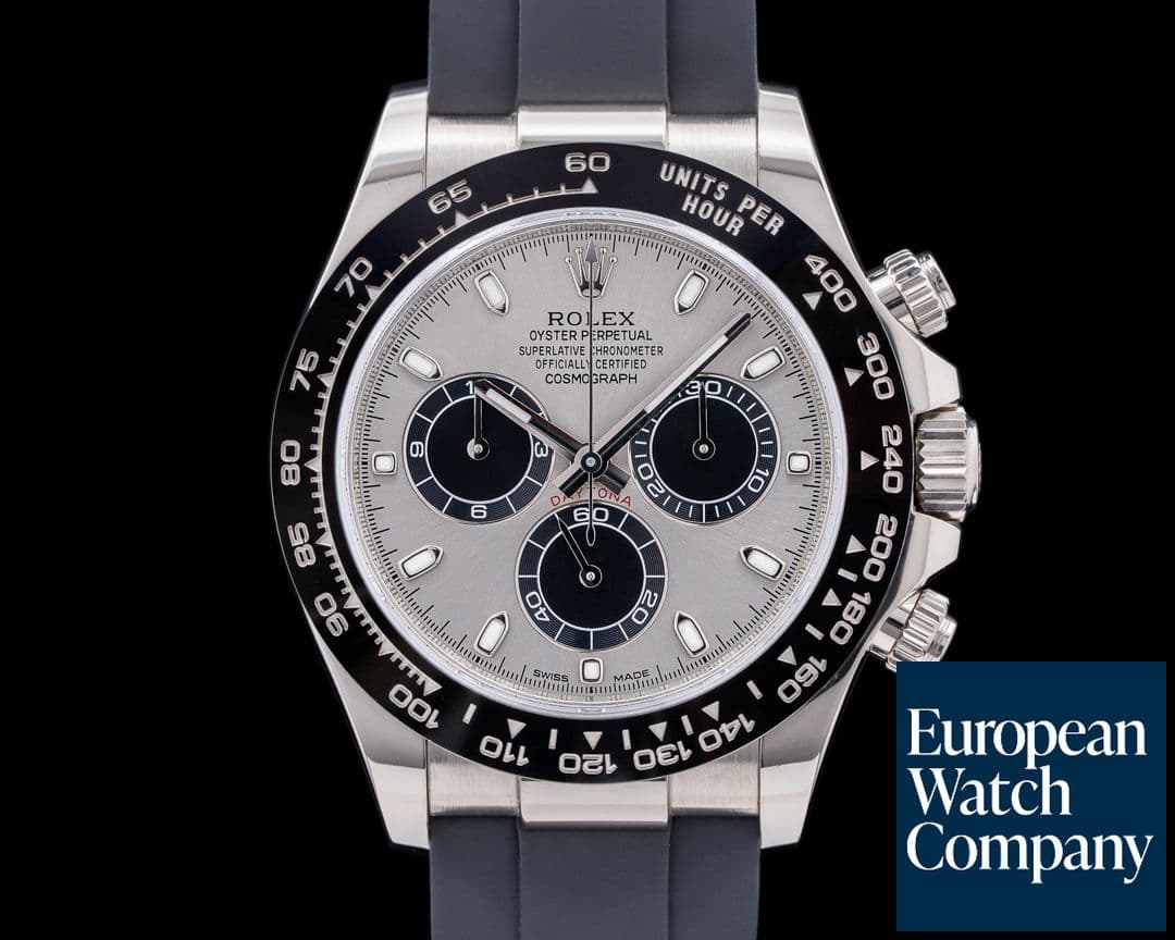 Image of Rolex Daytona 116519 18K White Gold Ceramic Oysterflex Silver Dial