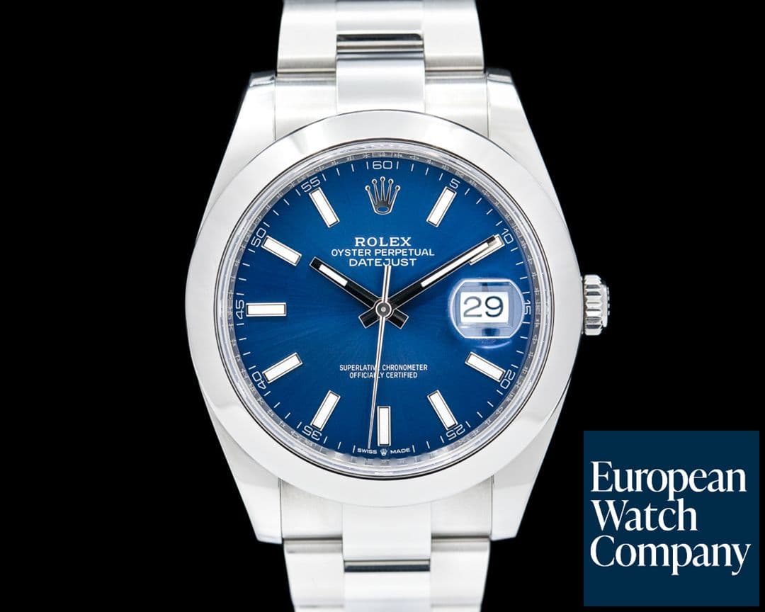 Image of Rolex Datejust 41 Blue Stick Dial SS Oyster 2023