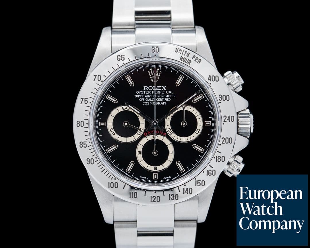Image of Rolex Daytona 16520 Zenith Black Dial SS BOX/PAPERS