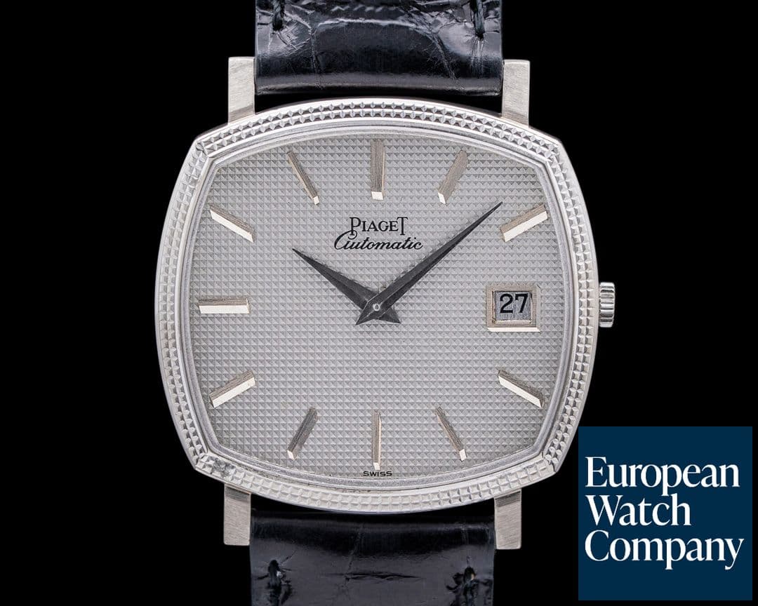 Image of Piaget Vintage Cushion Case Automatic 18k White Gold Ultra Thin