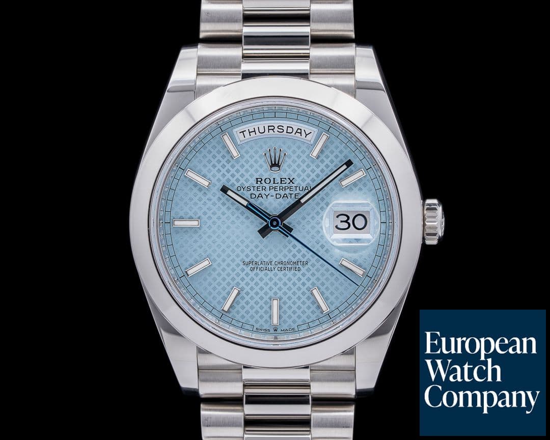 Image of Rolex Day Date 228206 Platinum Blue Dial 40MM 2015