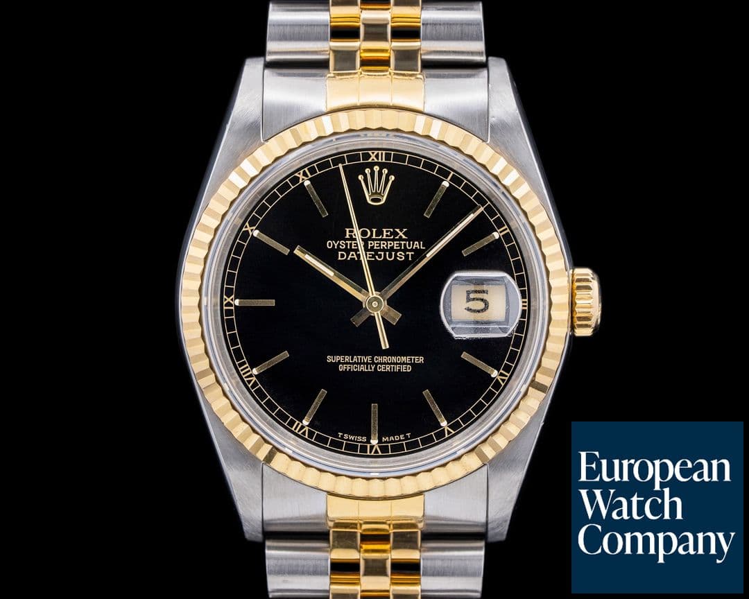 Image of Rolex Datejust Black Stick Dial Jubilee 18K / SS 