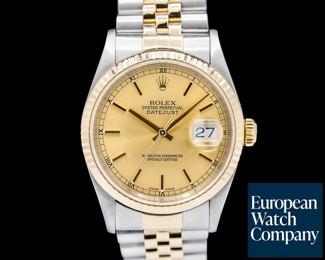 Image of Rolex Datejust Gold Dial Stick Markers 18K / SS 