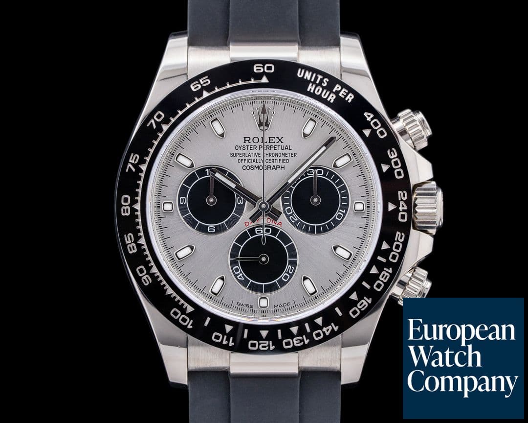 Image of Rolex Daytona 116519 18K White Gold Ceramic Oysterflex Silver Dial