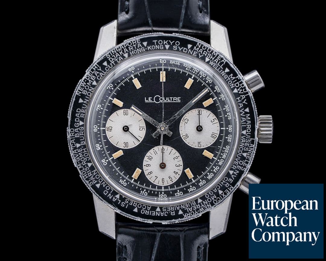 Image of Jaeger LeCoultre Vintage Shark Deep Sea Valjoux 72 Chronograph SS Box and Papers
