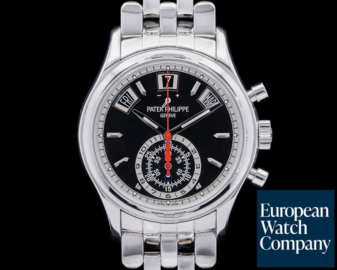 Image of Patek Philippe Annual Calendar 5960/1A-010 Black Dial Chronograph SS RARE