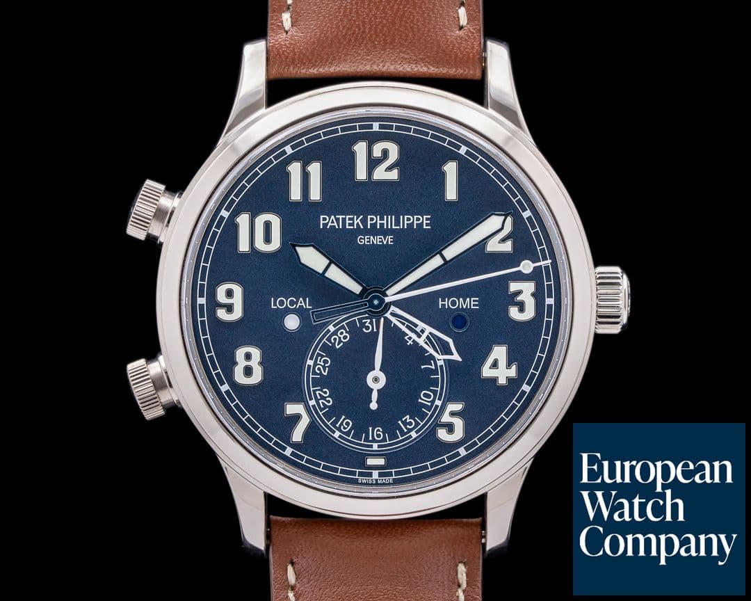 Image of Patek Philippe Calatrava 5524G Pilot Travel Time 18k White Gold 