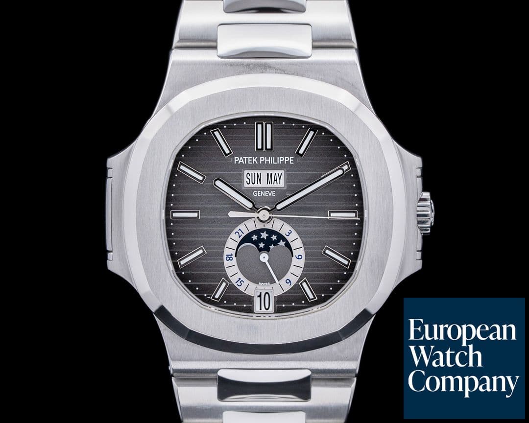 Image of Patek Philippe Nautilus Annual Calendar Moon Grey Dial SS / Bracelet 