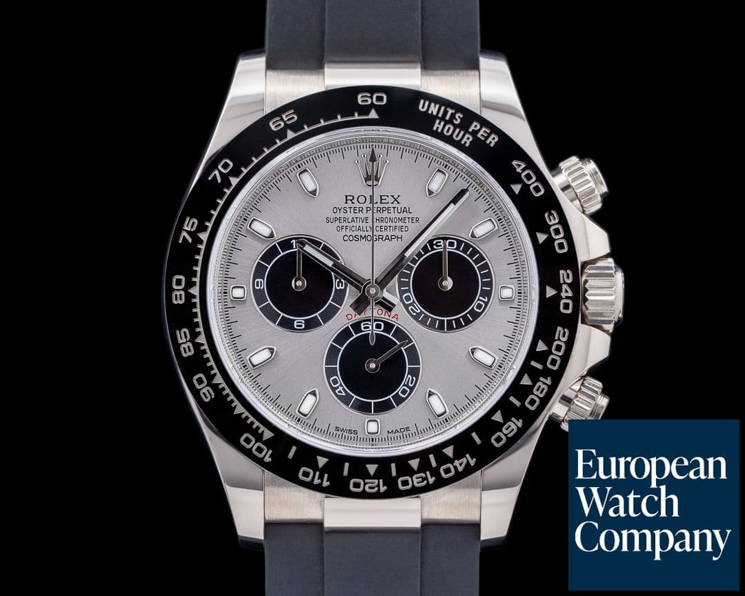 Image of Rolex Daytona 116519 18K White Gold Ceramic Oysterflex Silver Dial