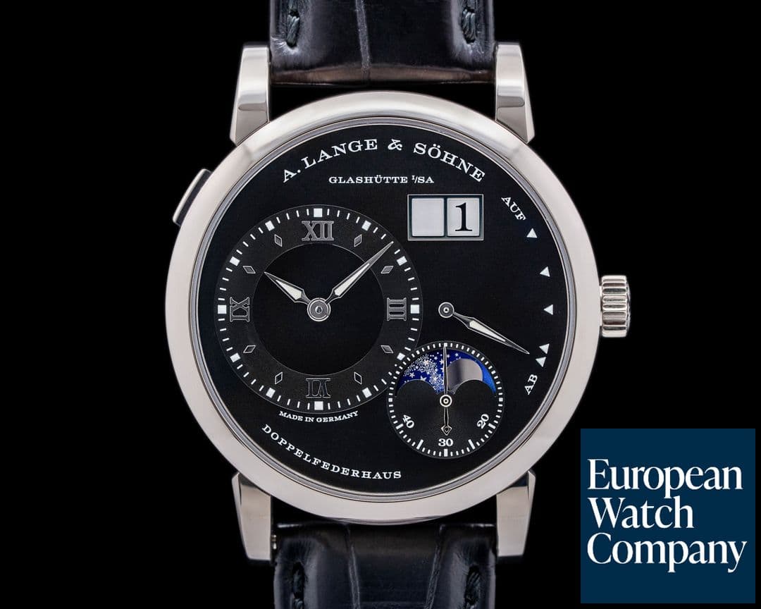 Image of A. Lange and Sohne Lange 1 Moon 192.029 18K White Gold Black Dial