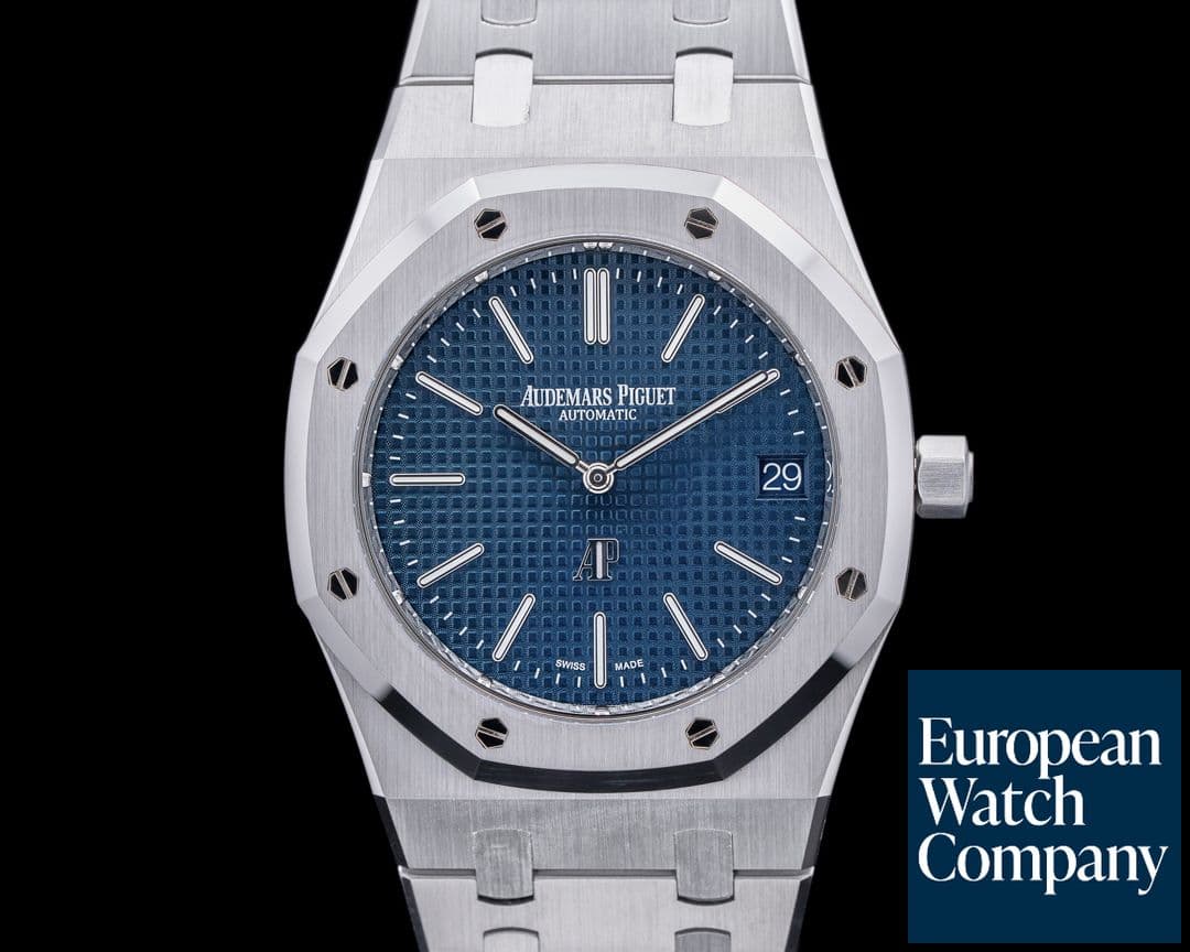 Image of Audemars Piguet Royal Oak "Jumbo" Extra Thin Blue Dial SS 16202ST