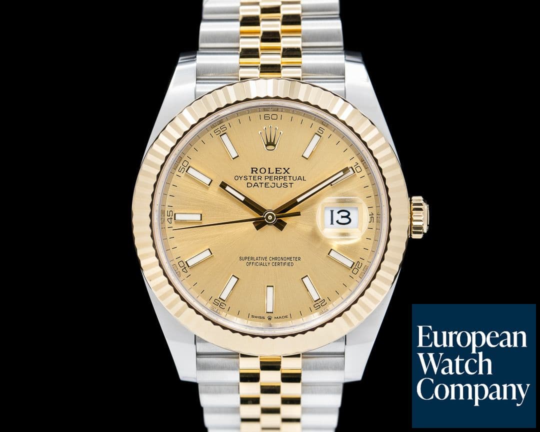 Image of Rolex Datejust 41 Champagne Stick Dial 18K / SS