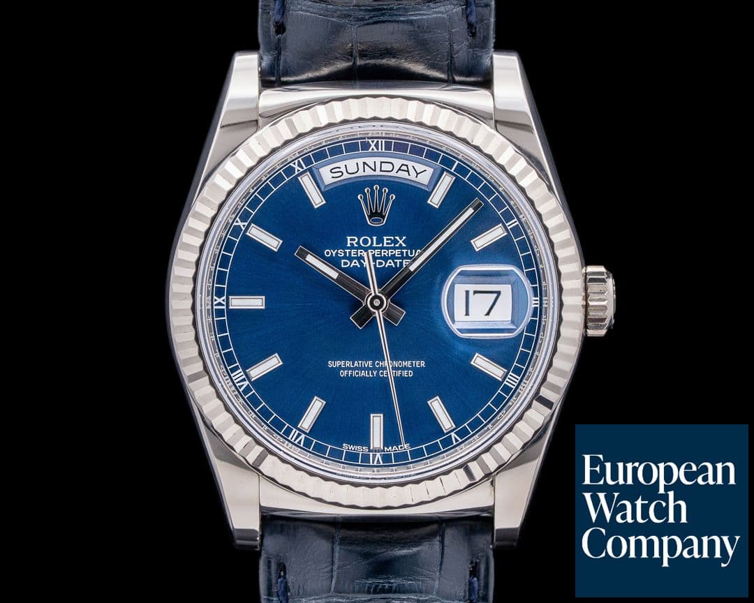 Image of Rolex Day Date President Blue Stick dial / 18K WG