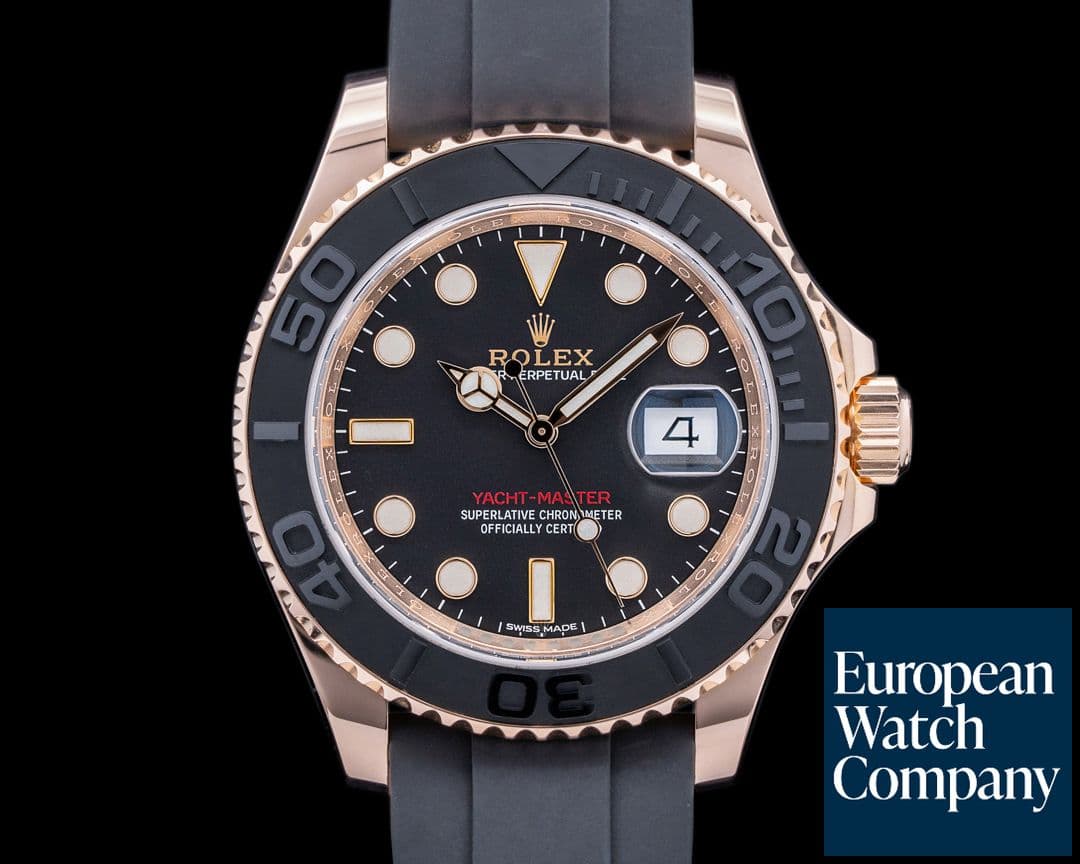 Image of Rolex Yacht Master 116655 18K Rose Gold / Rubber 40MM