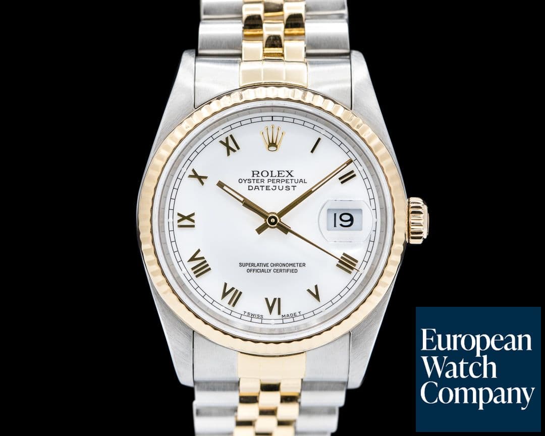 Image of Rolex Datejust 16233 White Roman Dial Jubilee 18K / SS 