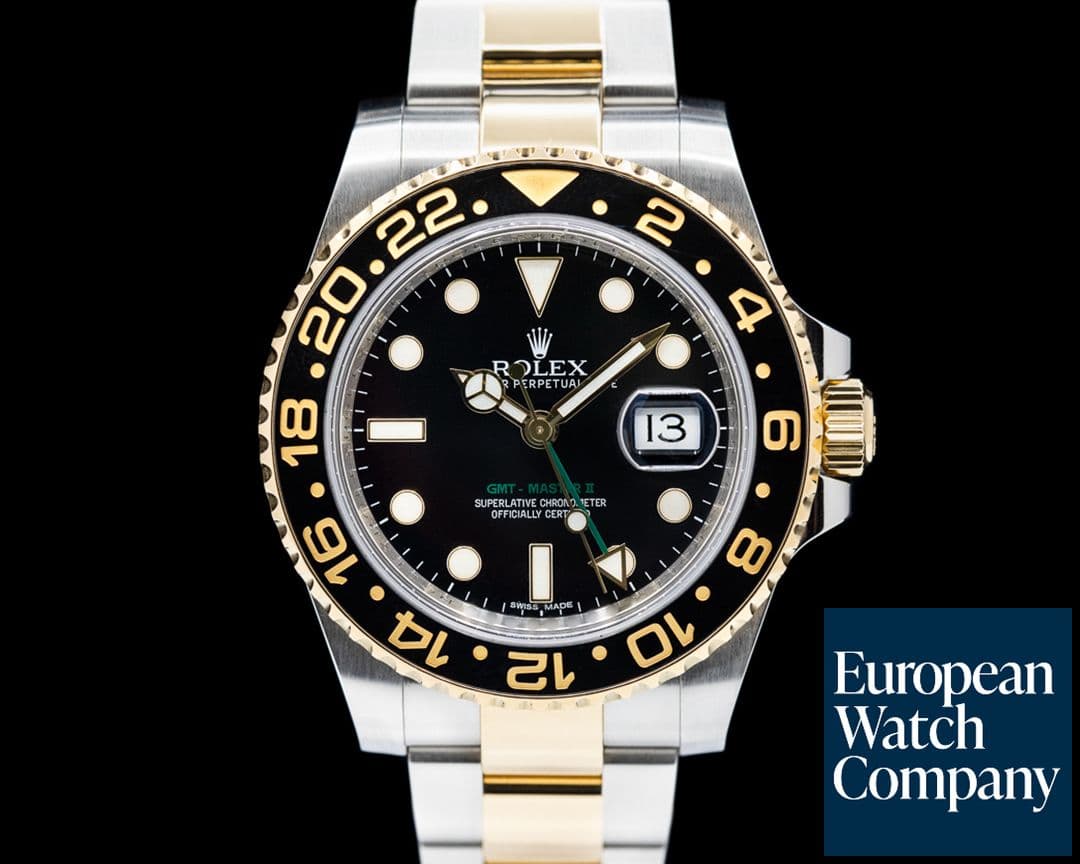 Image of Rolex GMT Master II 116713LN  SS / 18K Yellow Gold Black Dial