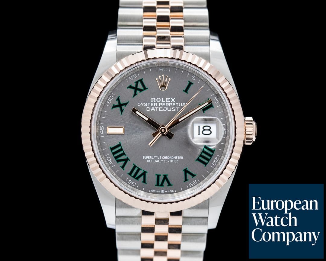 Image of Rolex Datejust 36 126231 Wimbledon Slate Roman Dial 18k/SS