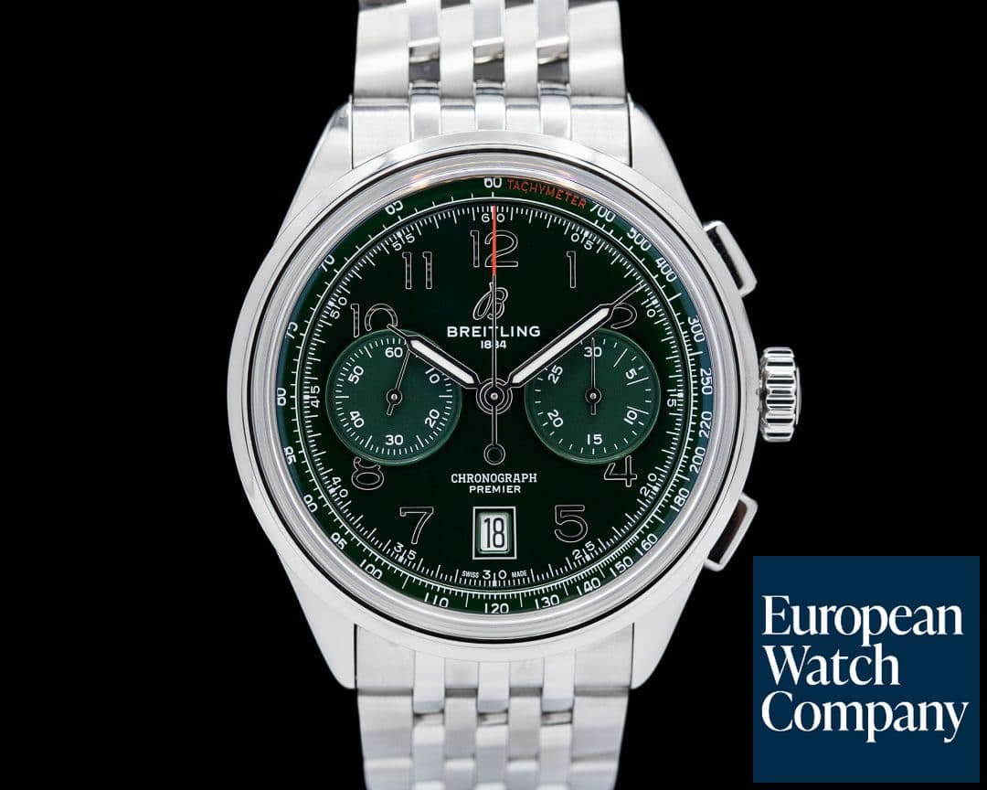 Image of Breitling Premier B01 Chronograph Green Dial SS/SS