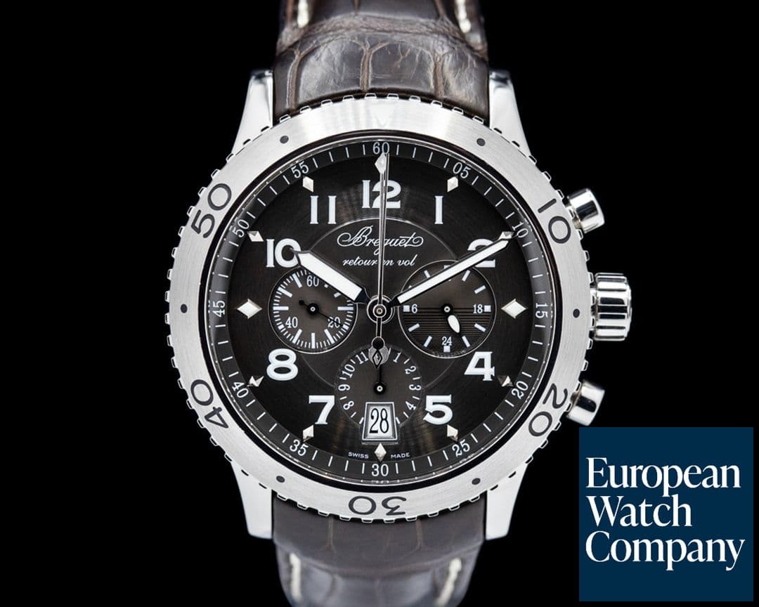 Image of Breguet Type XXI Flyback SS/ Alligator 




