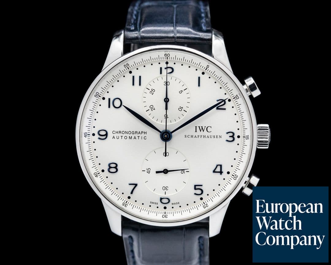Image of IWC Portuguese Chronograph SS Silver Dial / Blue Numerals